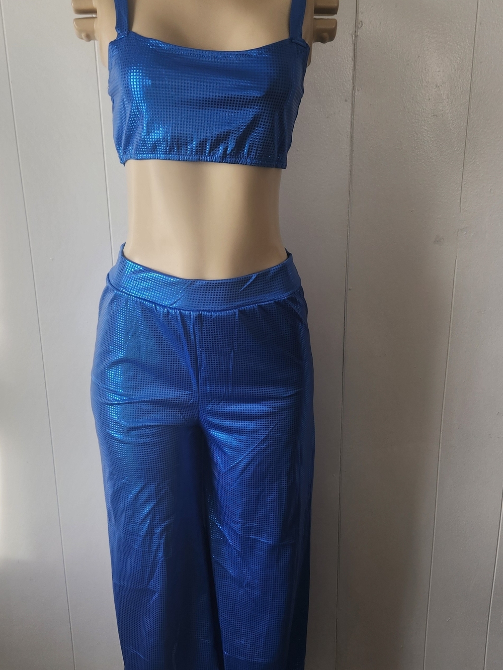 Shimmery Genie Pants Set Blue Size Large